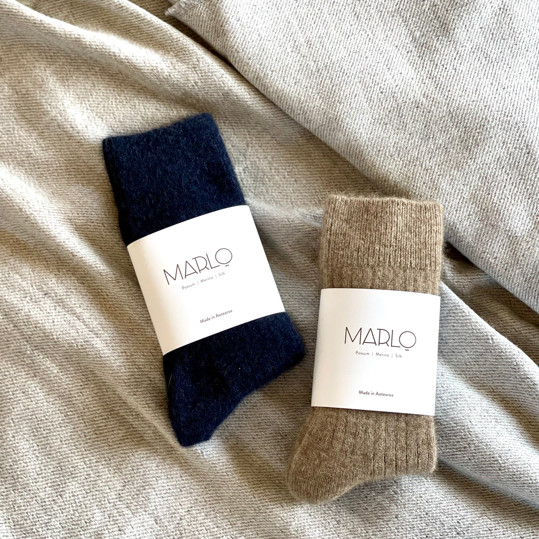 Marlo Possum and Merino Sock |  Indigo